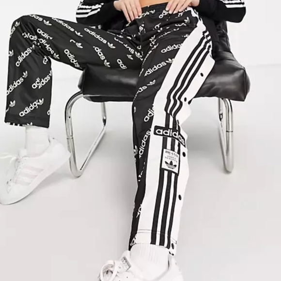 adidas Pants - Adidas Originals Logomania repeat logo Adibreak side snap track pants - NWT (L)